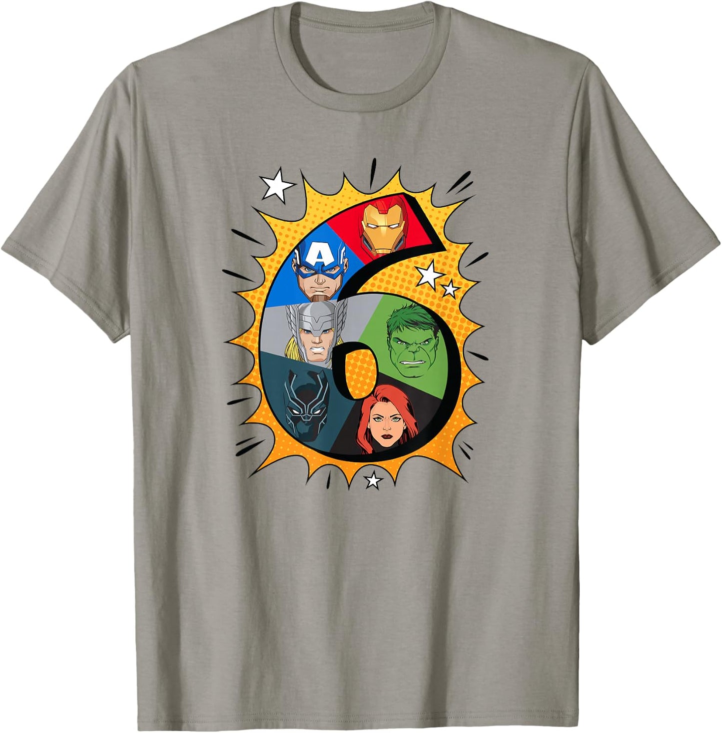 Marvel Avengers Comic Super Heroes 6th Birthday T-Shirt - T-Shirt | Sand