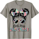Little Miss 2nd Second Grade Messy Bun First Day Of School T-Shirt - T-Shirt | Sand