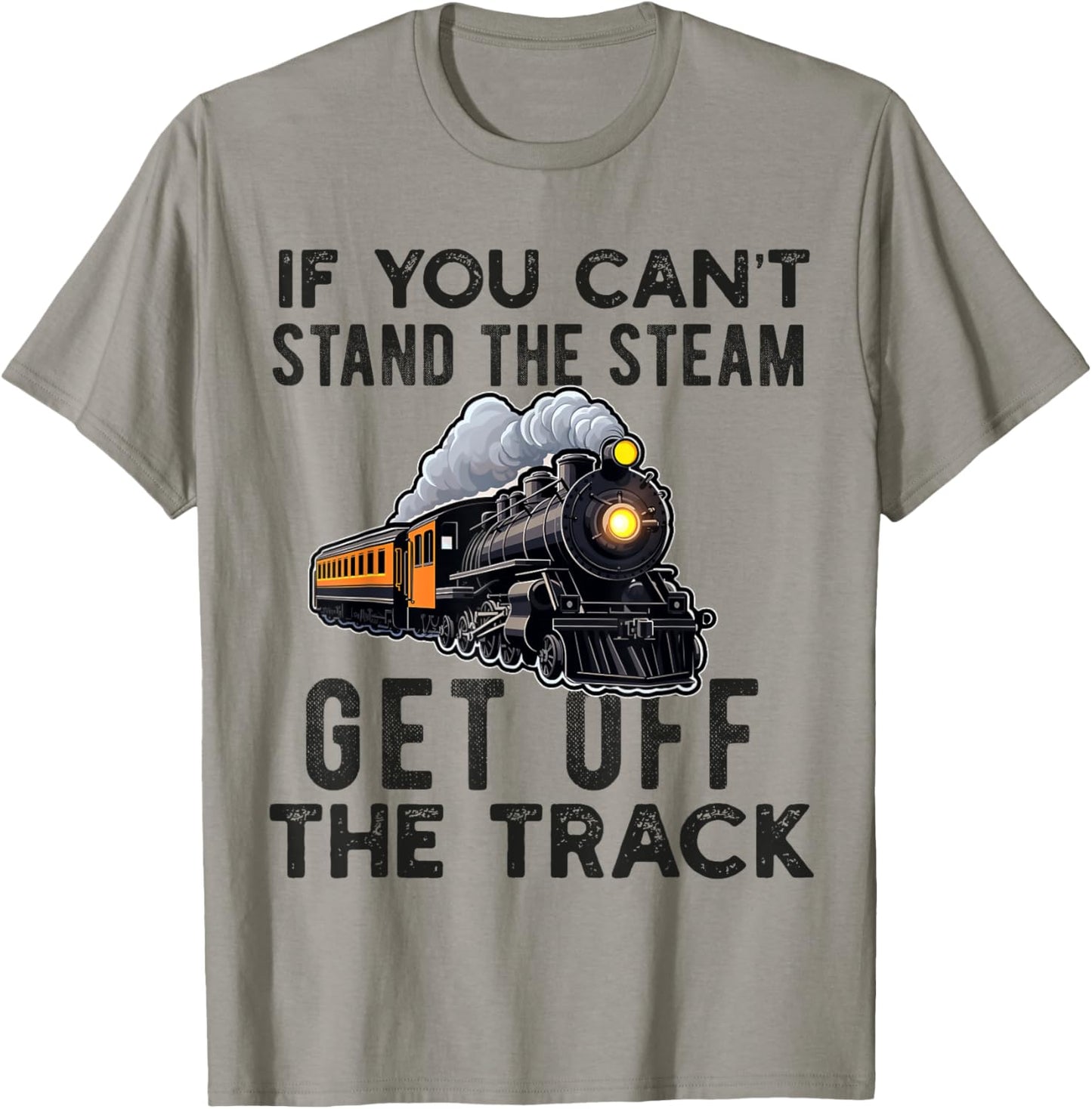 Train For Adult Men Boys Railroad Conductor Locomotive Train T-Shirt - T-Shirt | Sand