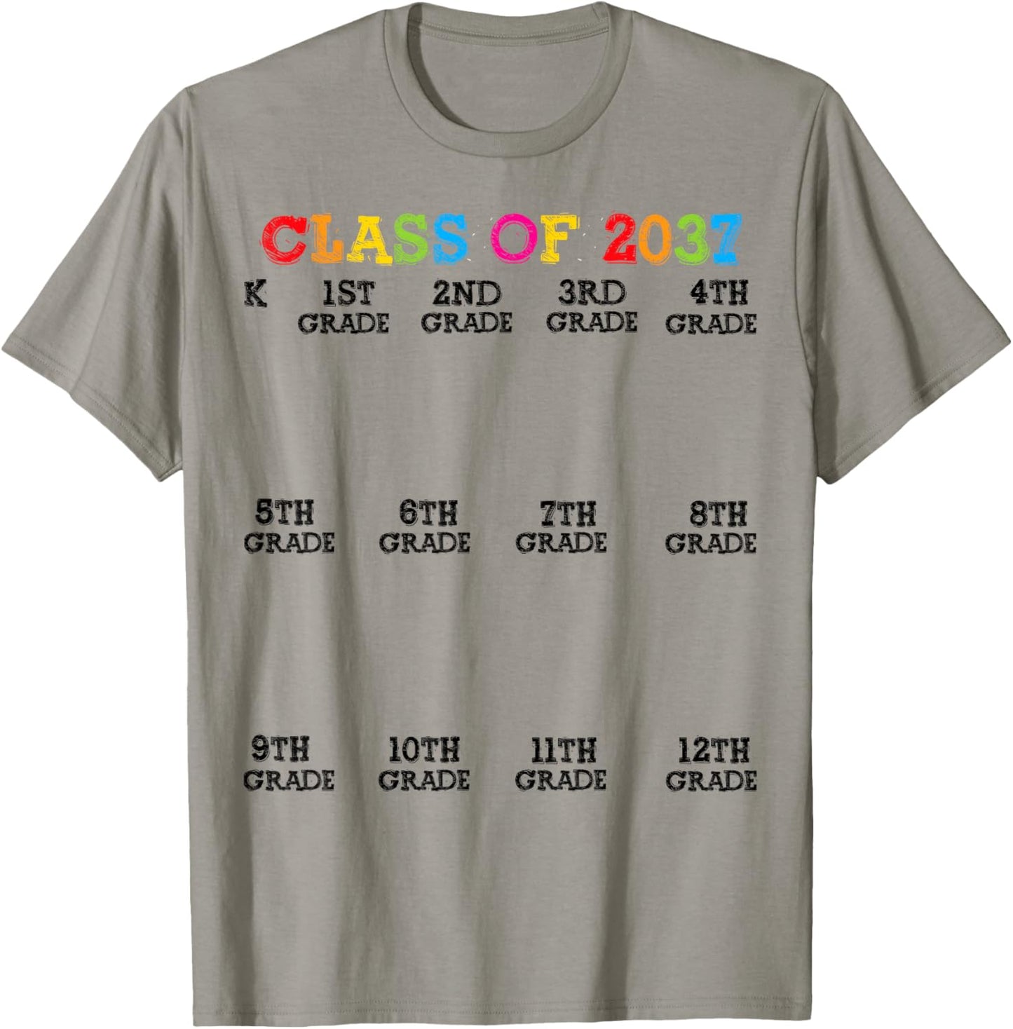 Class Of 2037 Handprint Shirt, Grow With Me Kindergarten Kid T-Shirt - T-Shirt | Sand