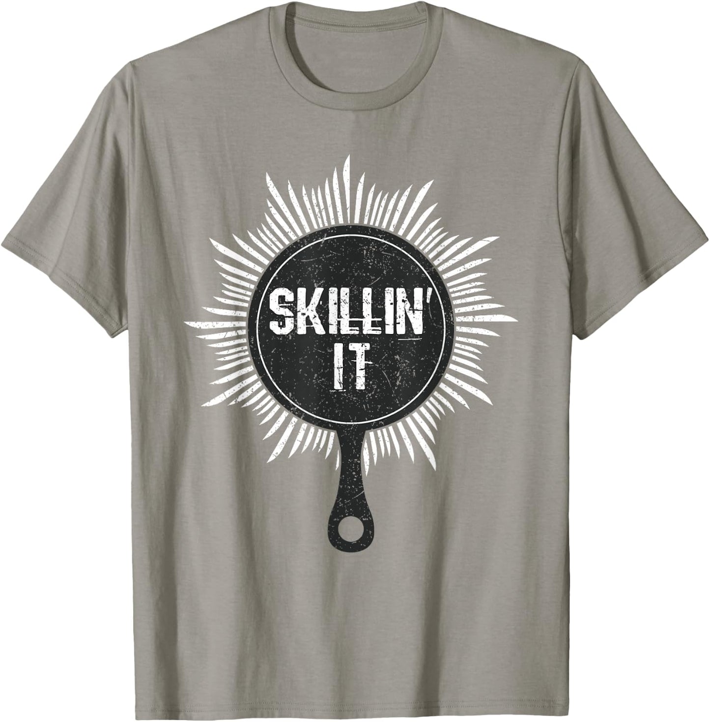Skillin It Funny Cast Iron Skillet Chef Cooking Gift T-Shirt - T-Shirt | Sand