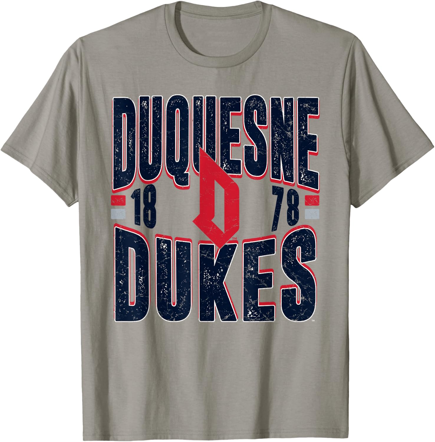 Duquesne Dukes Vintage 90's Retro White Officially Licensed T-Shirt - T-Shirt | Sand