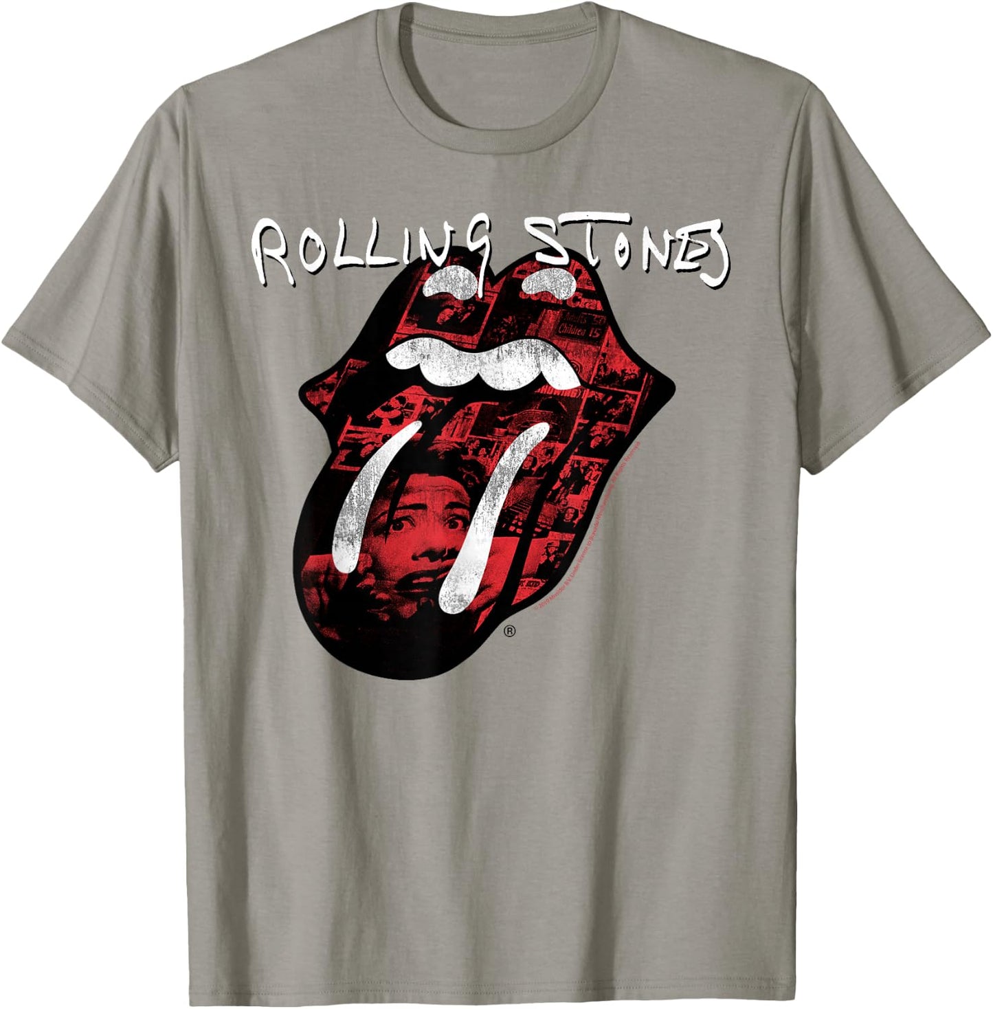 Rolling Stones Official Exile Tongue Photos Silver T-Shirt - T-Shirt | Sand