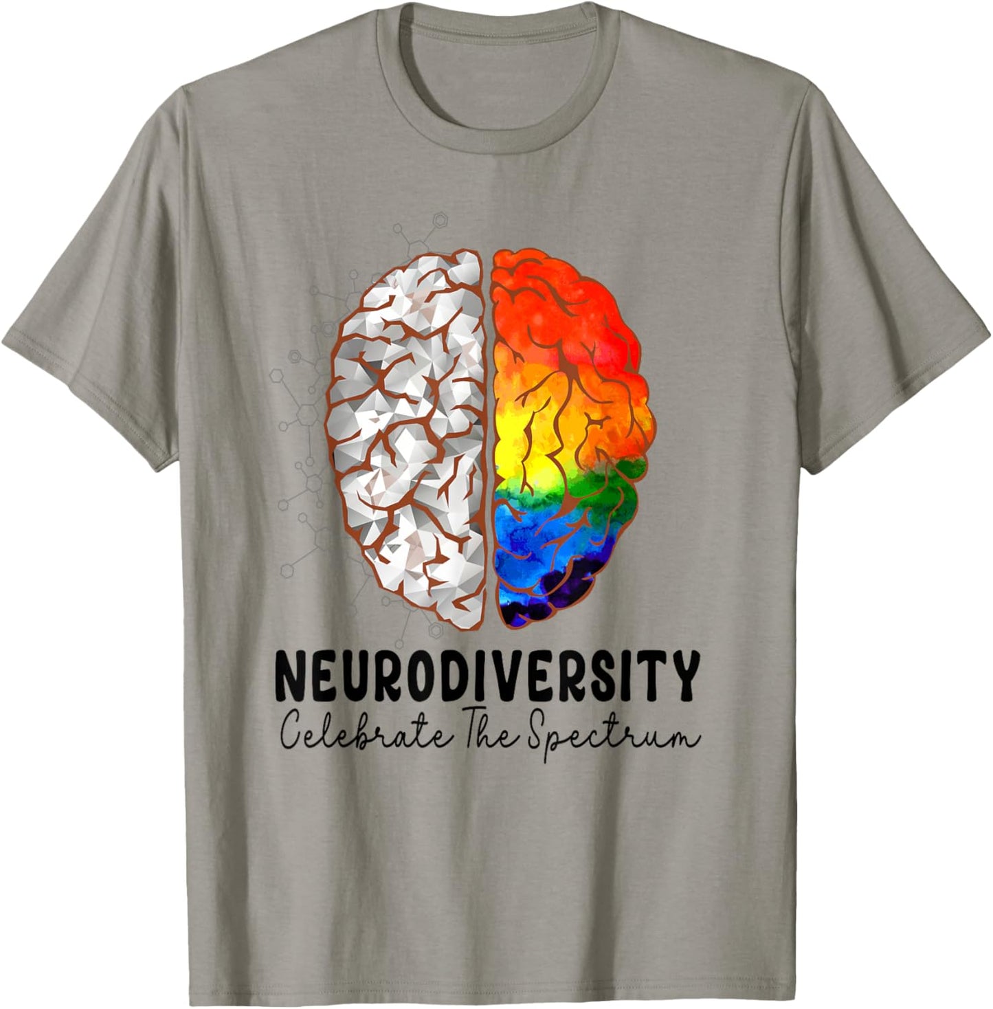 Neurodiversity celebrate the spectrum Brain Autism Awareness T-Shirt - T-Shirt | Sand