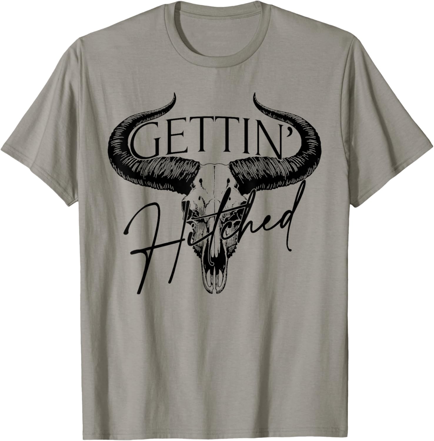 Getting Hitched Team Bride Western Cowgirl Bachelorette T-Shirt - T-Shirt | Sand