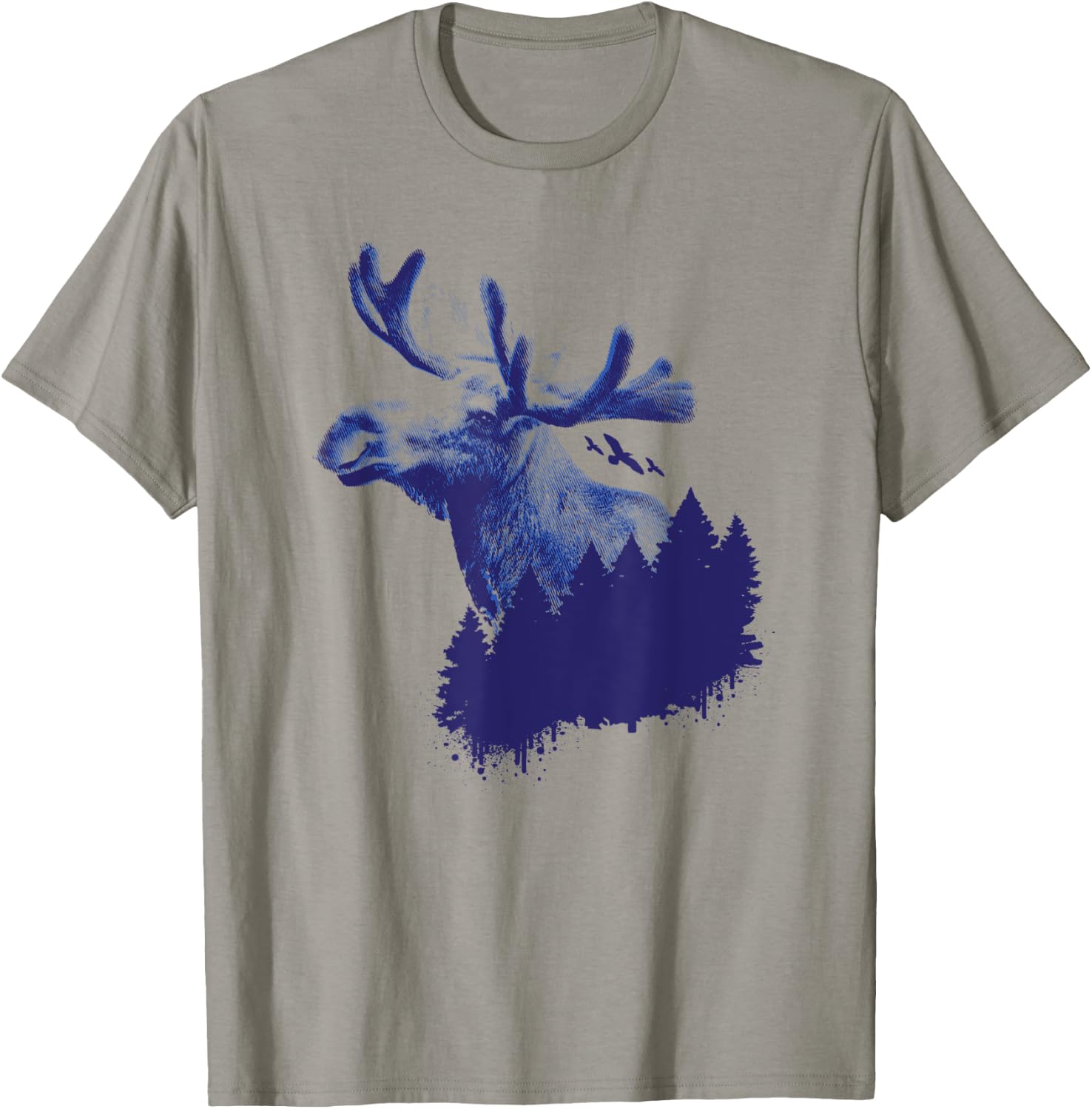 Moose Forest Trees Environmental Protection T-Shirt - T-Shirt | Sand