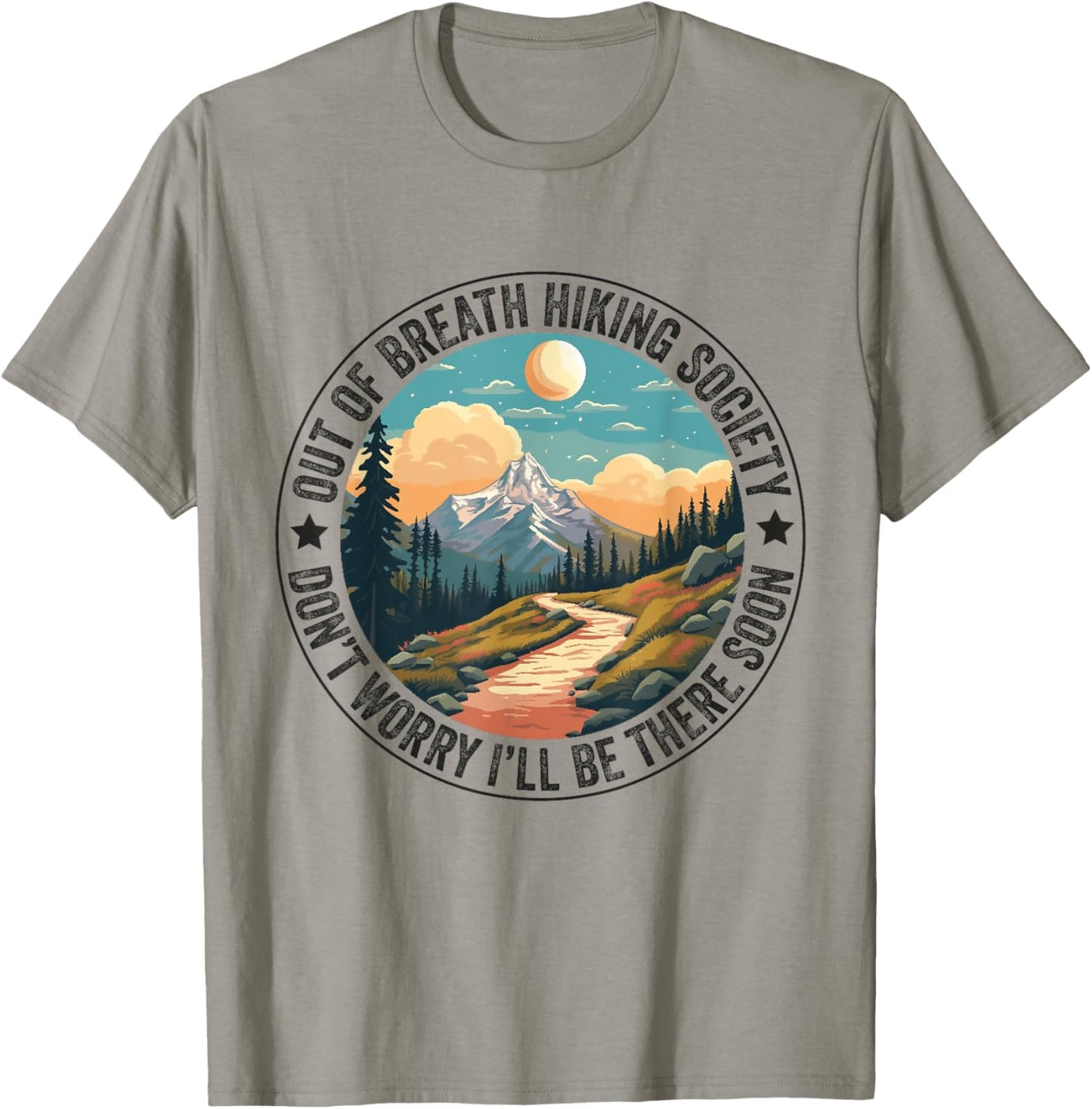 Out of Breath Hiking Society Women Hiker Nature Love T-Shirt - T-Shirt | Sand