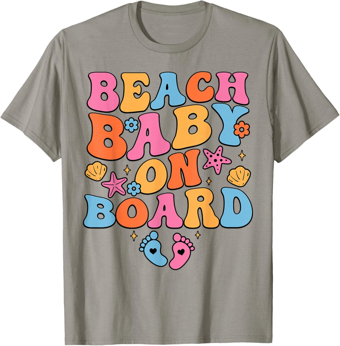 Beach Baby On Board Pregnancy Baby Announcement Cruise Trip T-Shirt - T-Shirt | Sand
