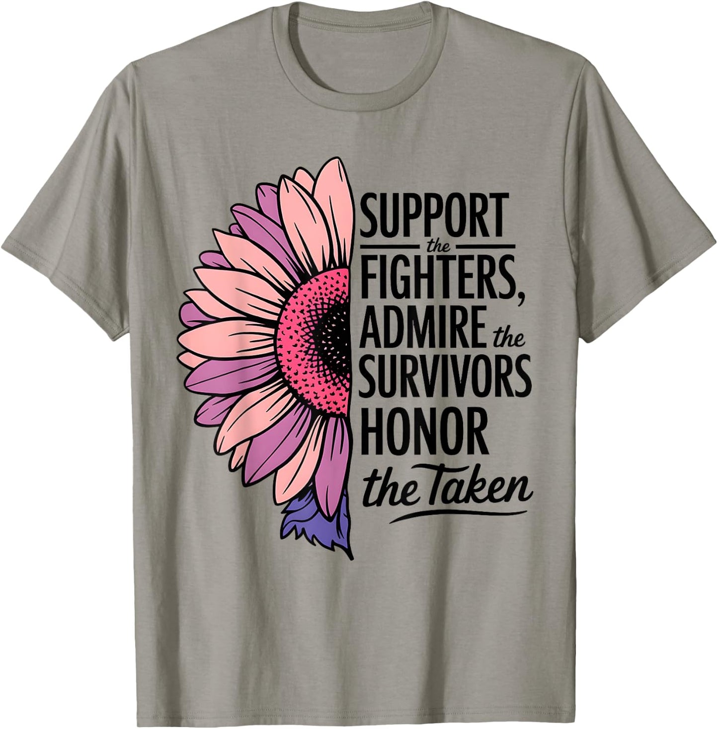 Breast Cancer Support Admire Honor Breast Cancer Awareness T-Shirt - T-Shirt | Sand