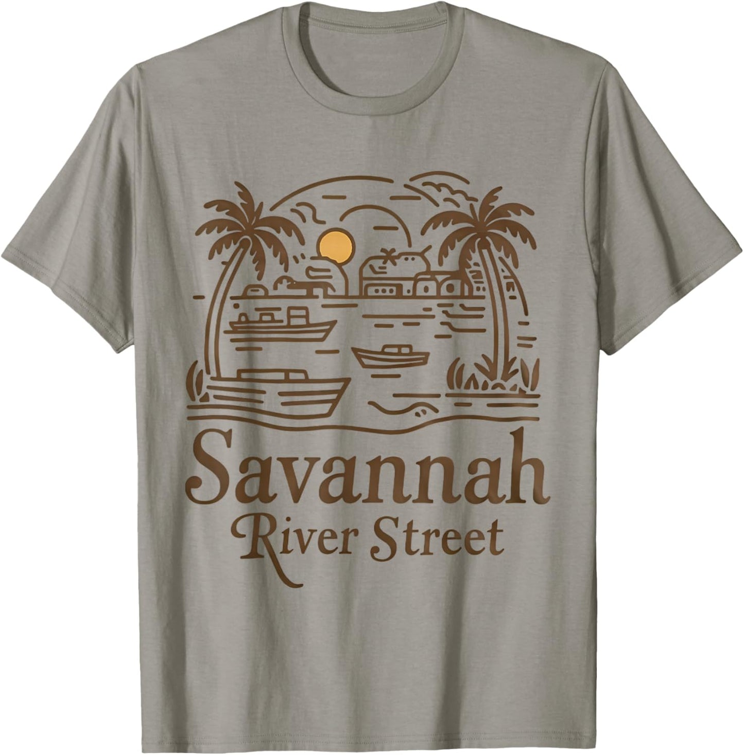 Savannah River Street Georgia Souvenir T-Shirt - T-Shirt | Sand