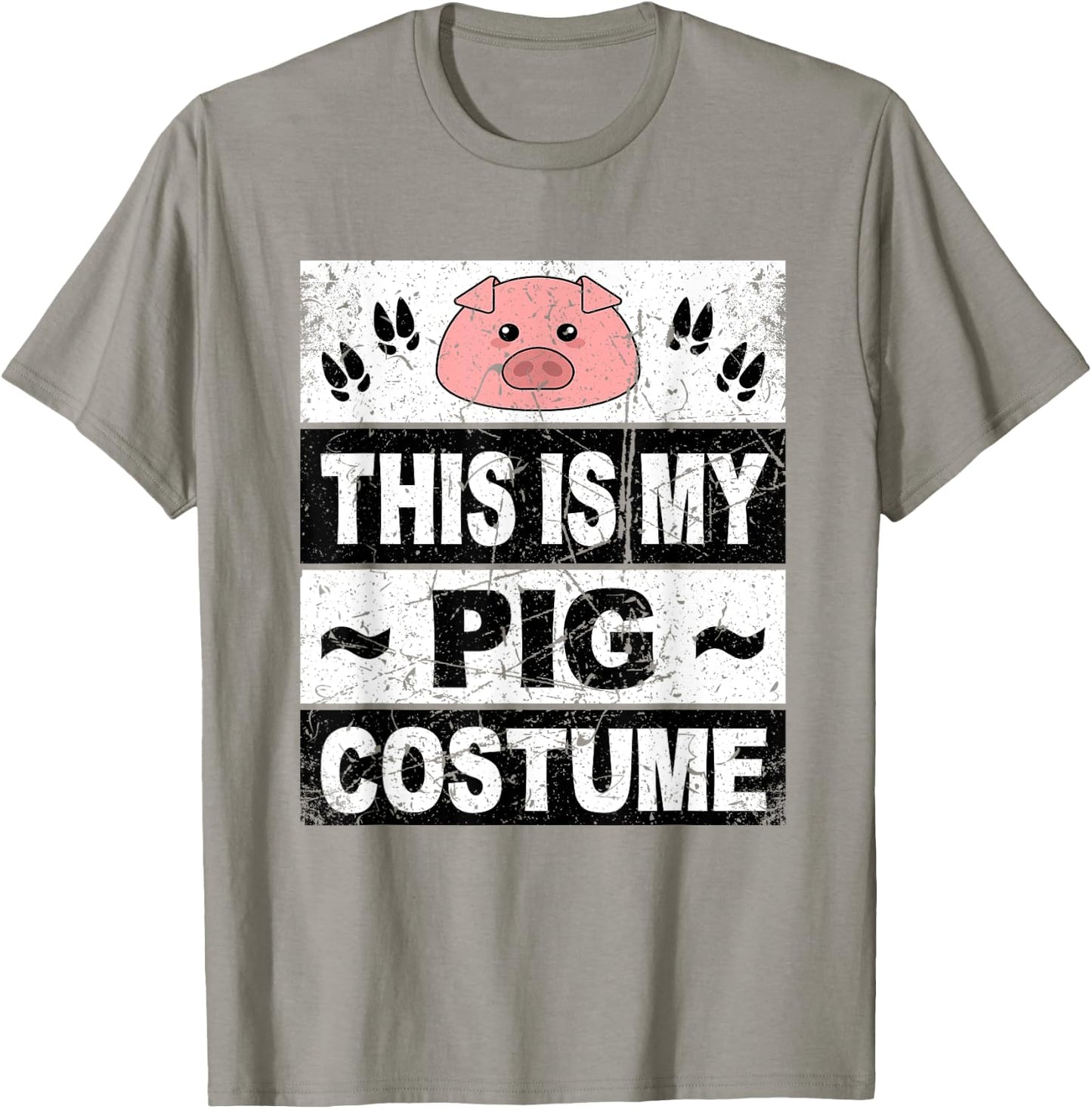 Retro Pig Costume Shirt Adult Women Men Kids Toddler Baby T-Shirt - T-Shirt | Sand