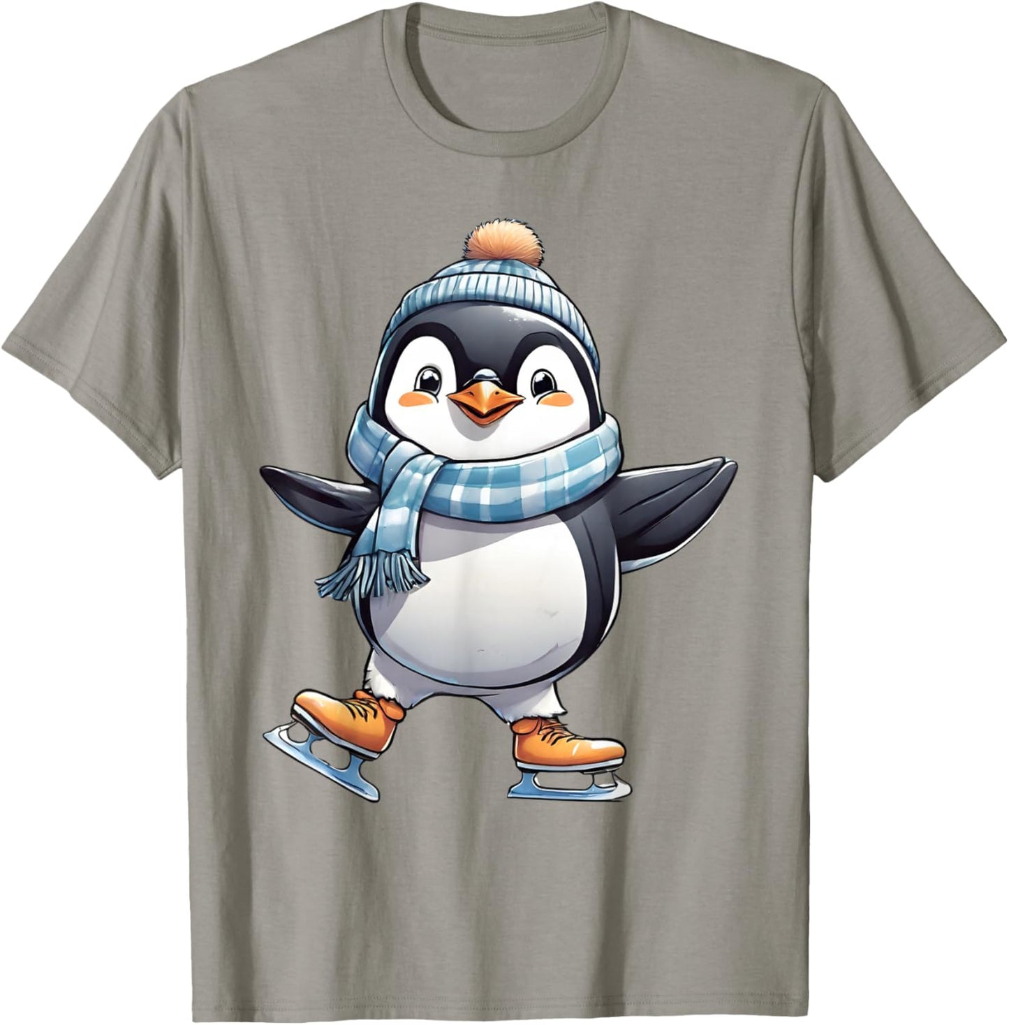 Funny Ice Skating Penguin Figure Skater Skate Dancer Gift T-Shirt - T-Shirt | Sand