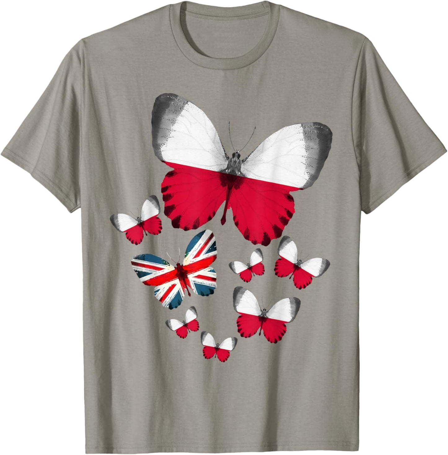 Polish Flag Outfit Ideas For Kids & Poland British Butterfly T-Shirt - T-Shirt | Sand