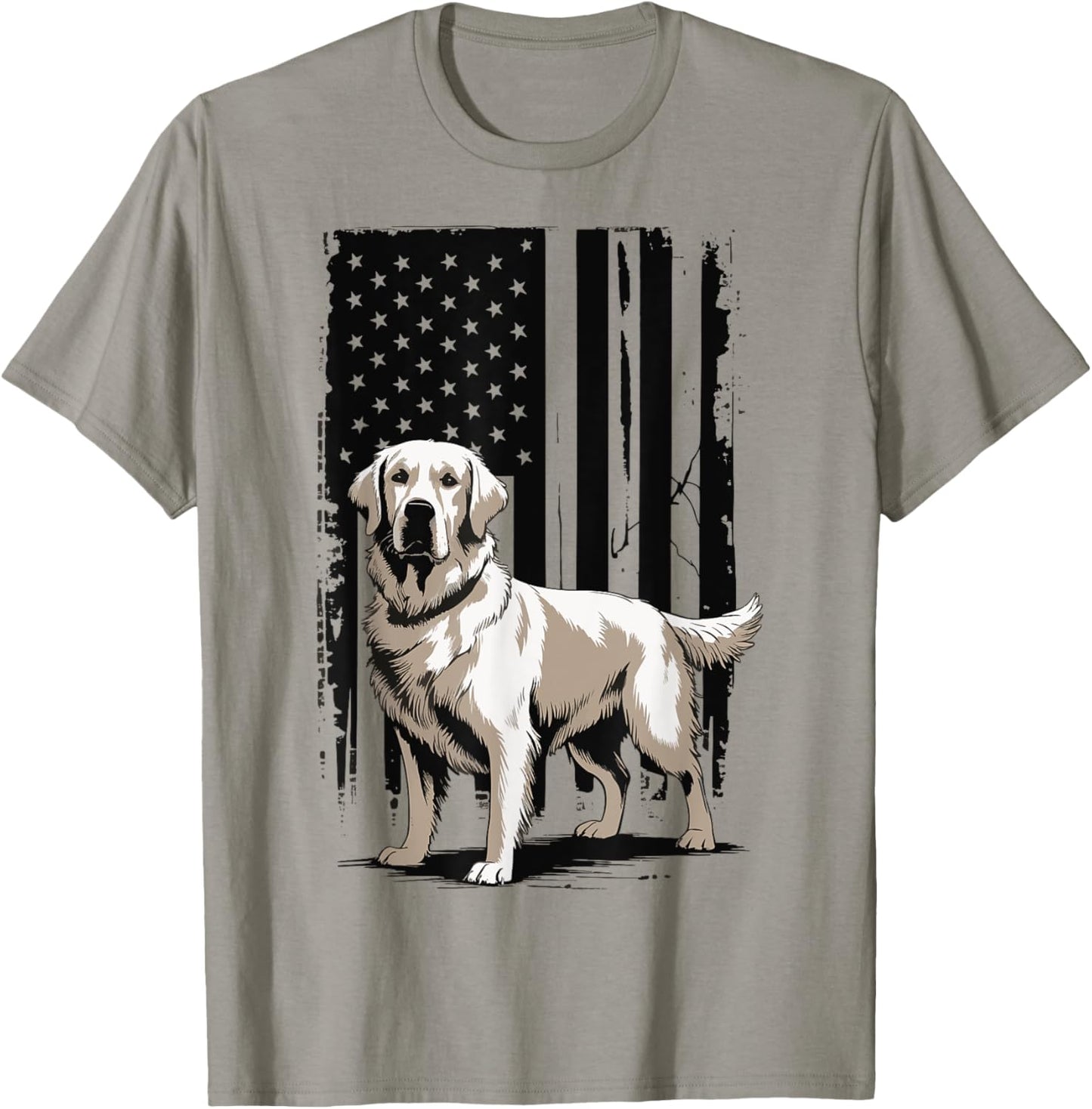 Golden Retriever USA Flag T-Shirt - T-Shirt | Sand