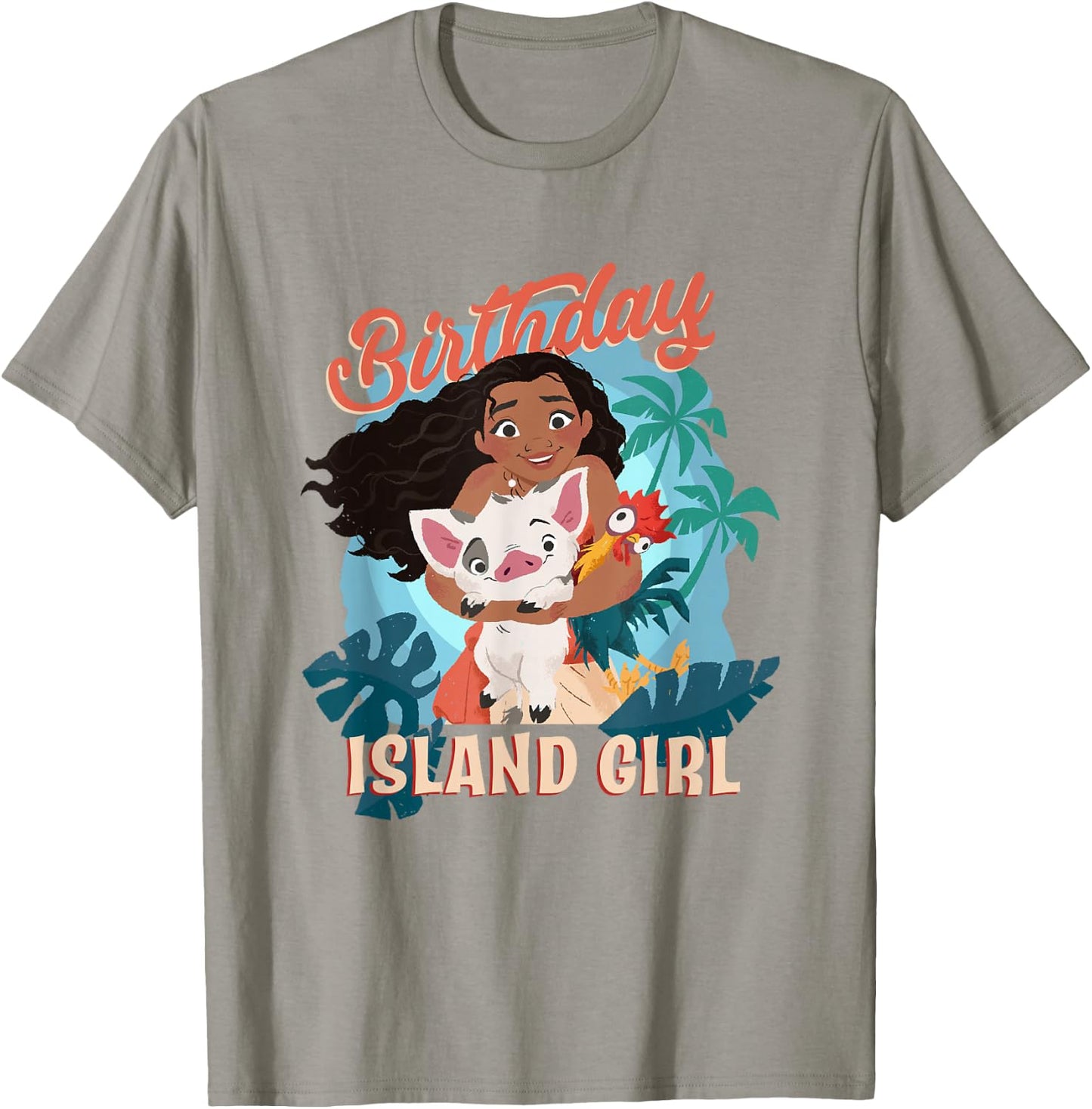 Disney Moana Birthday Island Girl Moana Pua HEI HEI Big Logo T-Shirt - T-Shirt | Sand