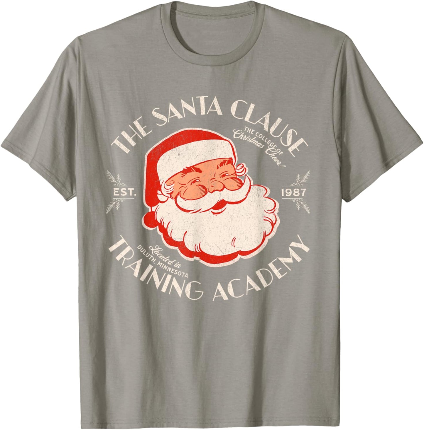 The Santa Clause Training Academy Retro Christmas T-Shirt - T-Shirt | Sand