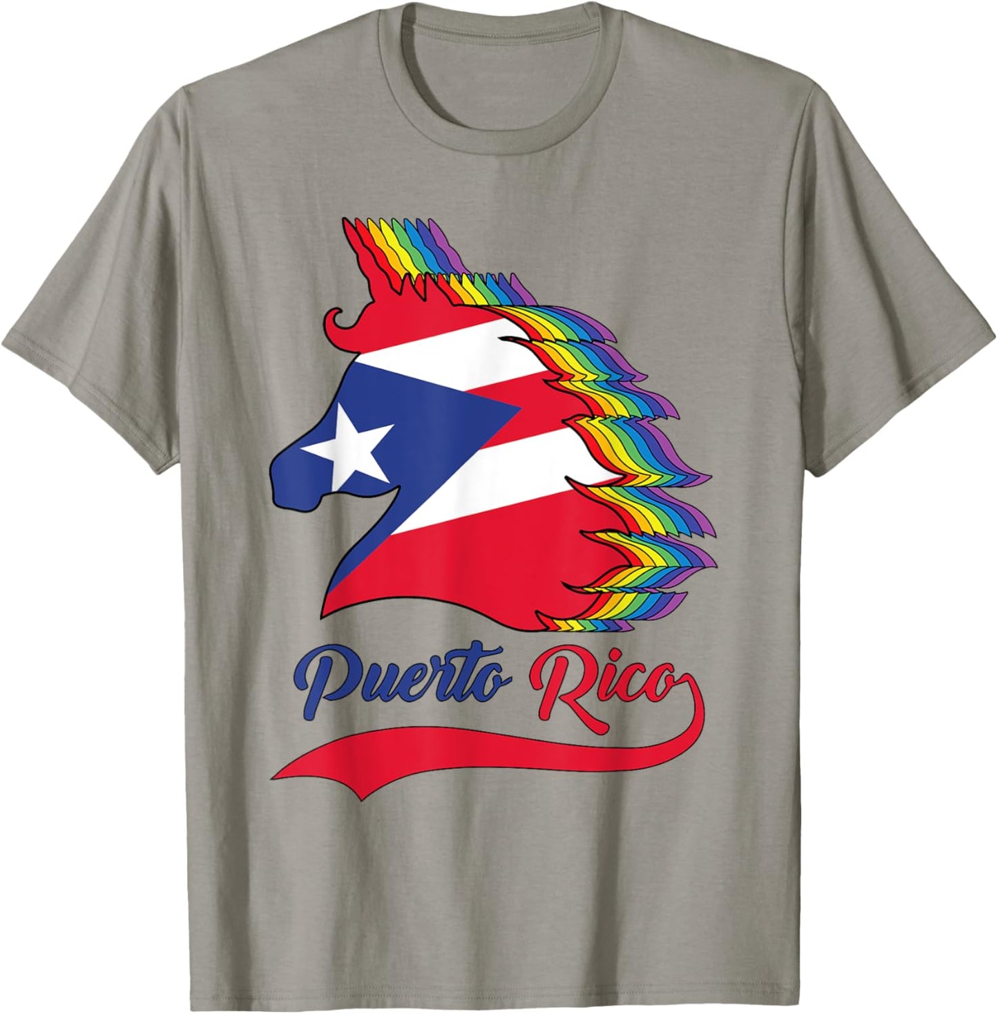 Puerto Rico Puerto Rican Flag Unicorn Rainbow Toddler Girls T-Shirt - T-Shirt | Sand