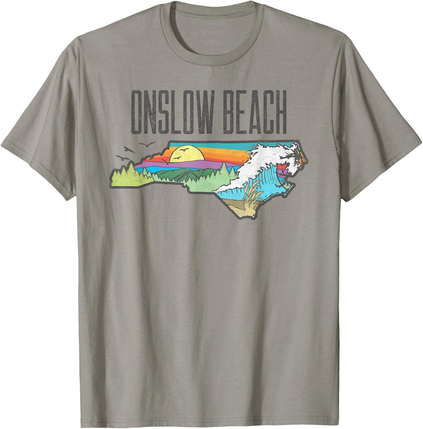 Onslow Beach State of North Carolina Outdoors Graphic T-Shirt - T-Shirt | Sand