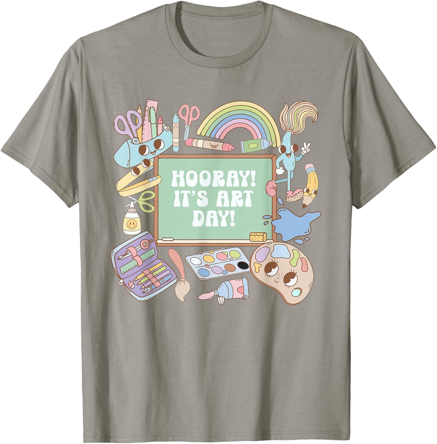 Retro Hooray It's Art Day Art Teacher Back To School Women T-Shirt - T-Shirt | Sand