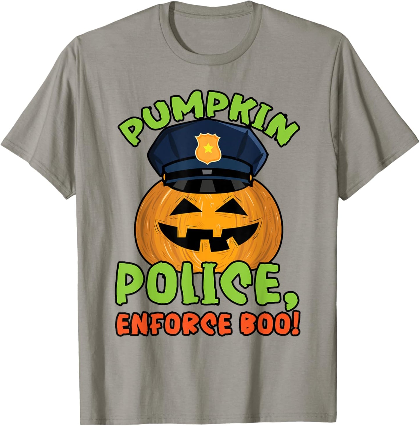 Pumpkin Police, Enforce Boo! Policeman Spooky Halloween T-Shirt - T-Shirt | Sand