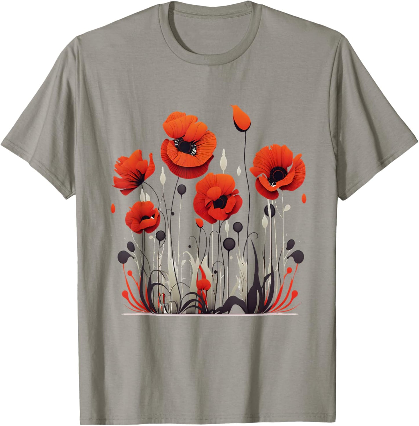 Poppies, spring bloomers, summer, flower, vintage, garden T-Shirt - T-Shirt | Sand