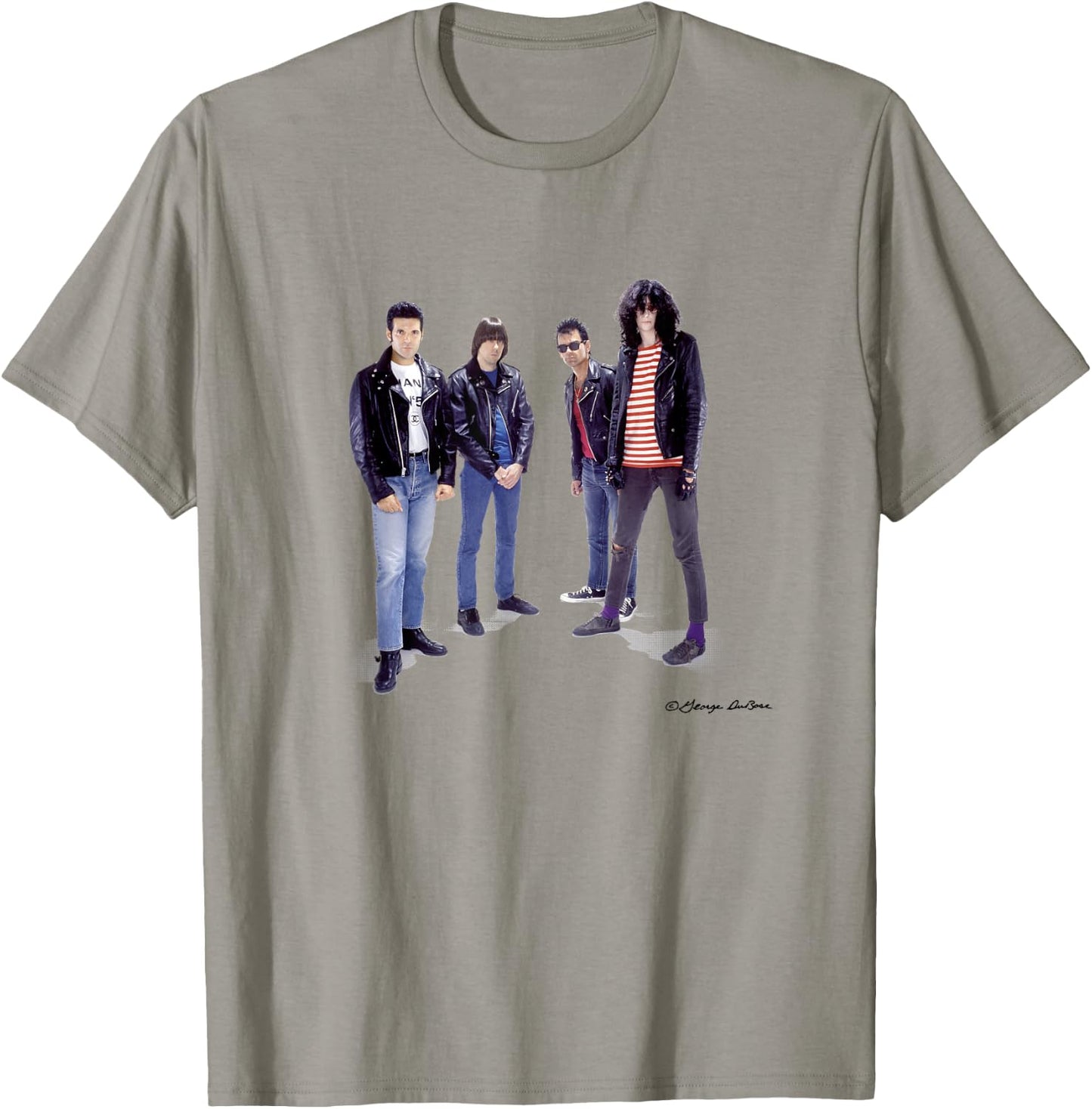 Ramones Punk Band Portrait with Clement Burke George DuBose T-Shirt - T-Shirt | Sand