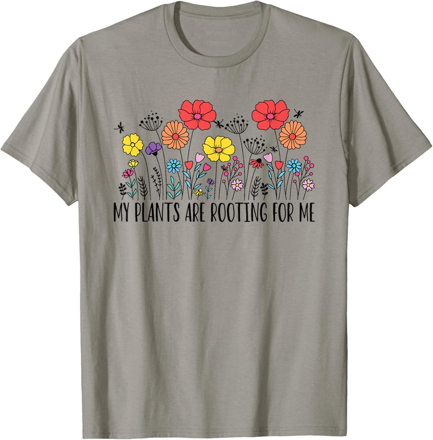 Retro Vintage My Plants Are Rooting For Me Plant Lover Funny T-Shirt - T-Shirt | Sand