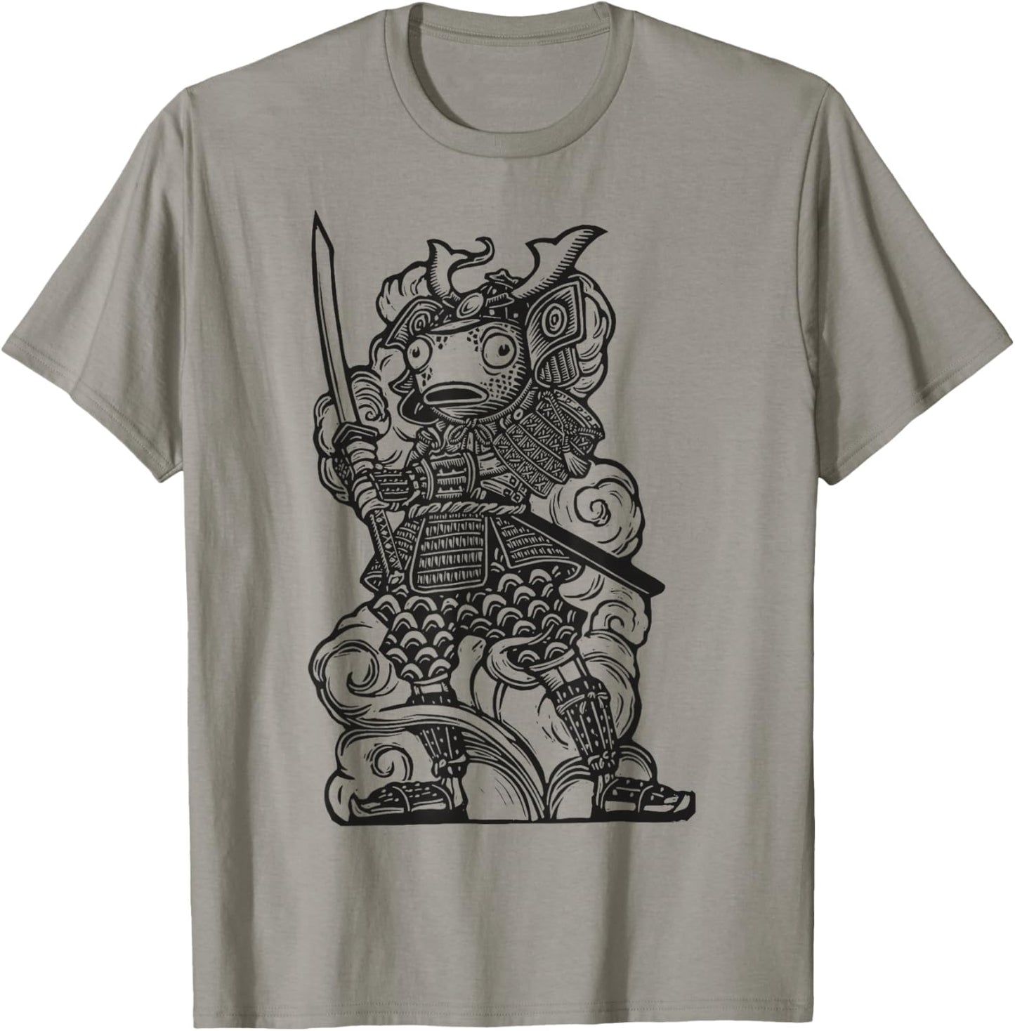 Fortnite Samurai Fishstick Black & White Print T-Shirt - T-Shirt | Sand