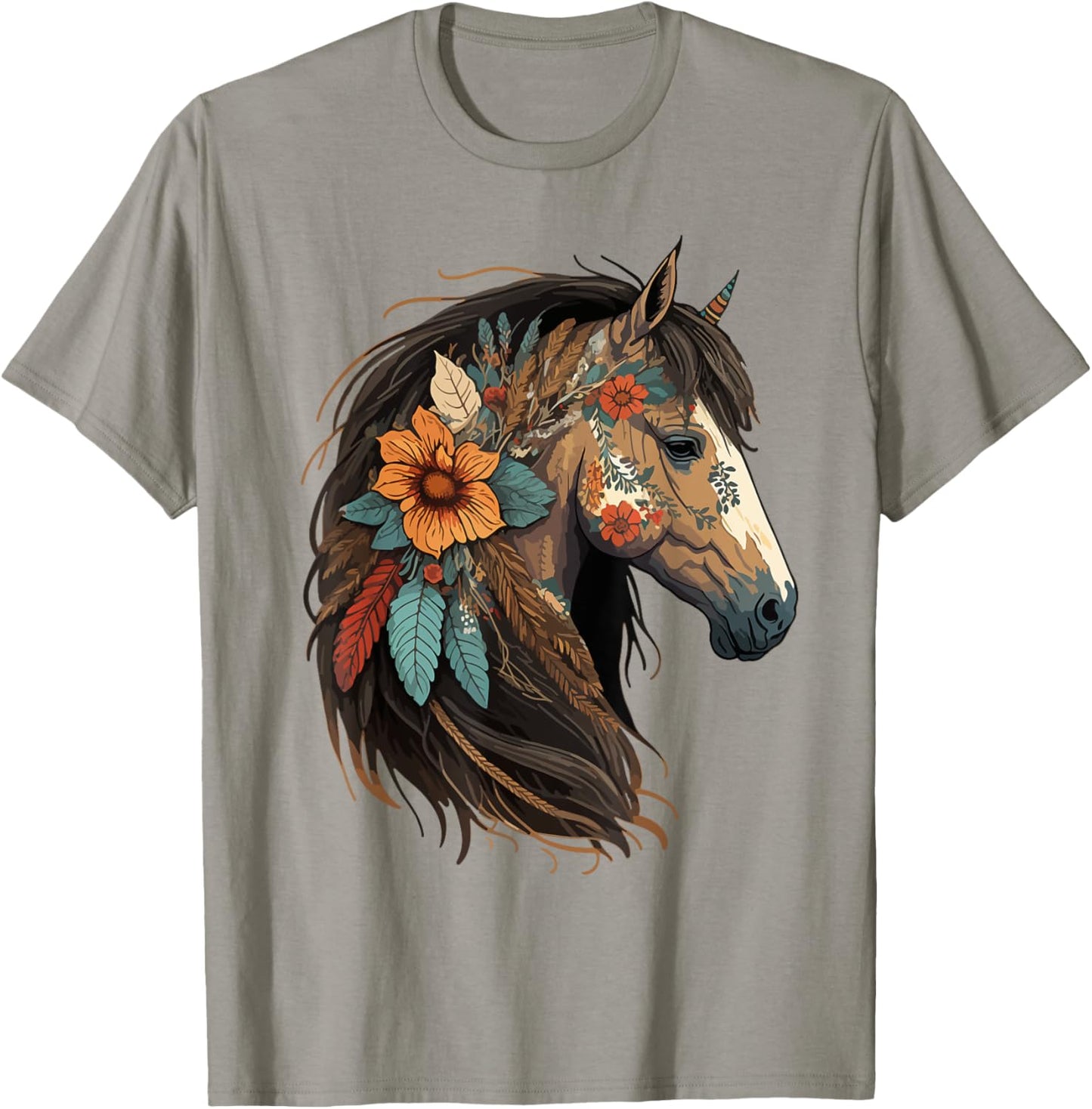 Equestrian Horse Portrait Western CowGirl Horseback Riding T-Shirt - T-Shirt | Sand