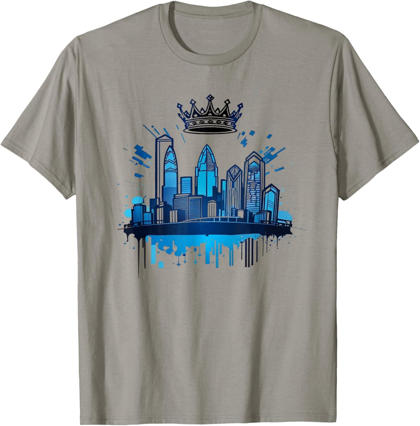Charlotte Skyline Crown 704 Queen City T-Shirt - T-Shirt | Sand