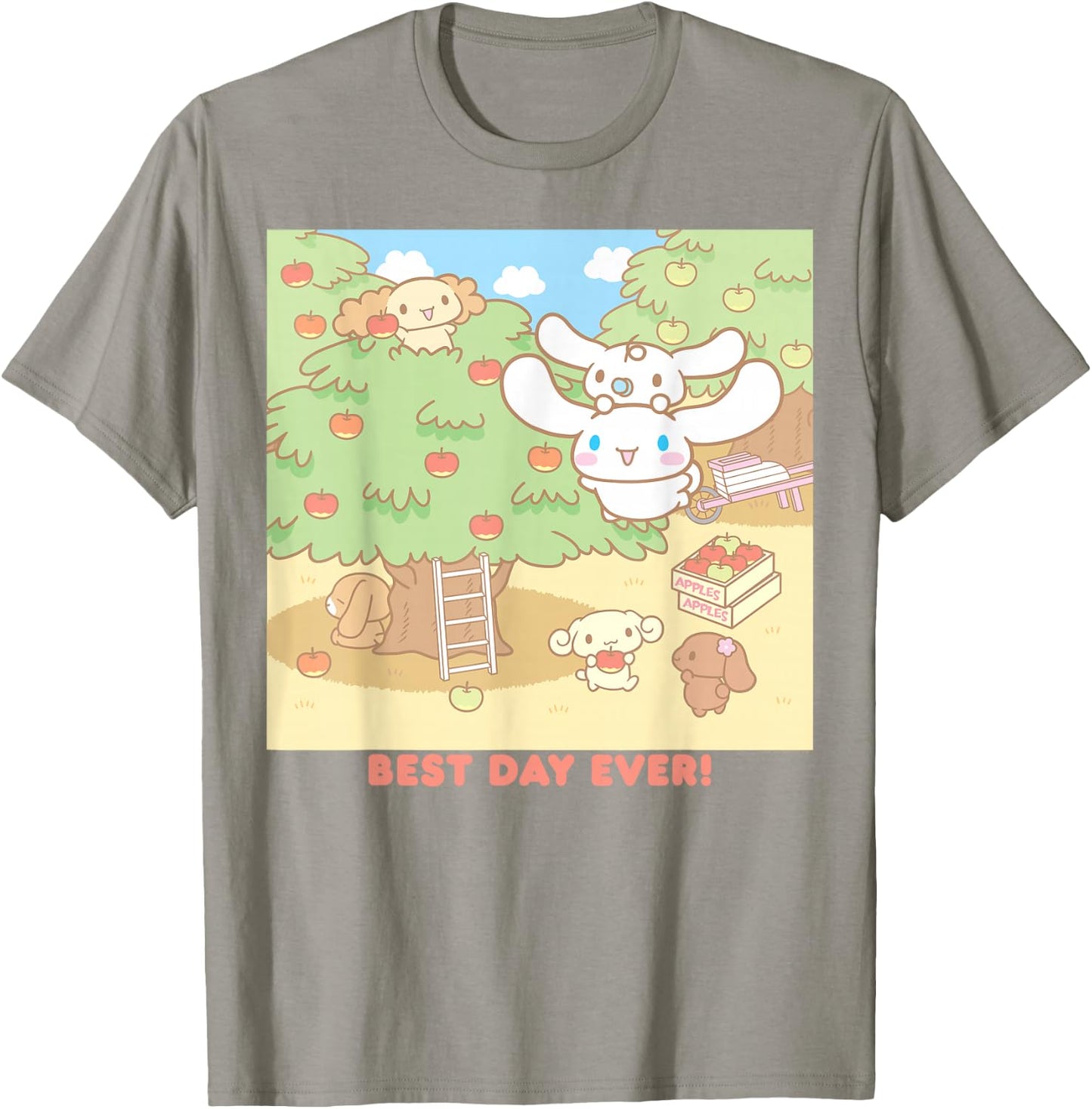 Cinnamoroll Best Day Ever Apple Picking T-Shirt - T-Shirt | Sand