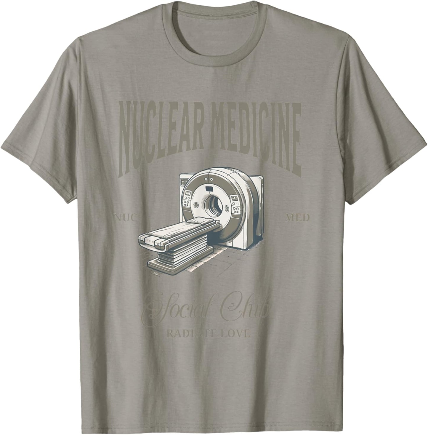 Retro Nuclear Medicine Social Club Radiology Nuc Med Tech T-Shirt - T-Shirt | Sand