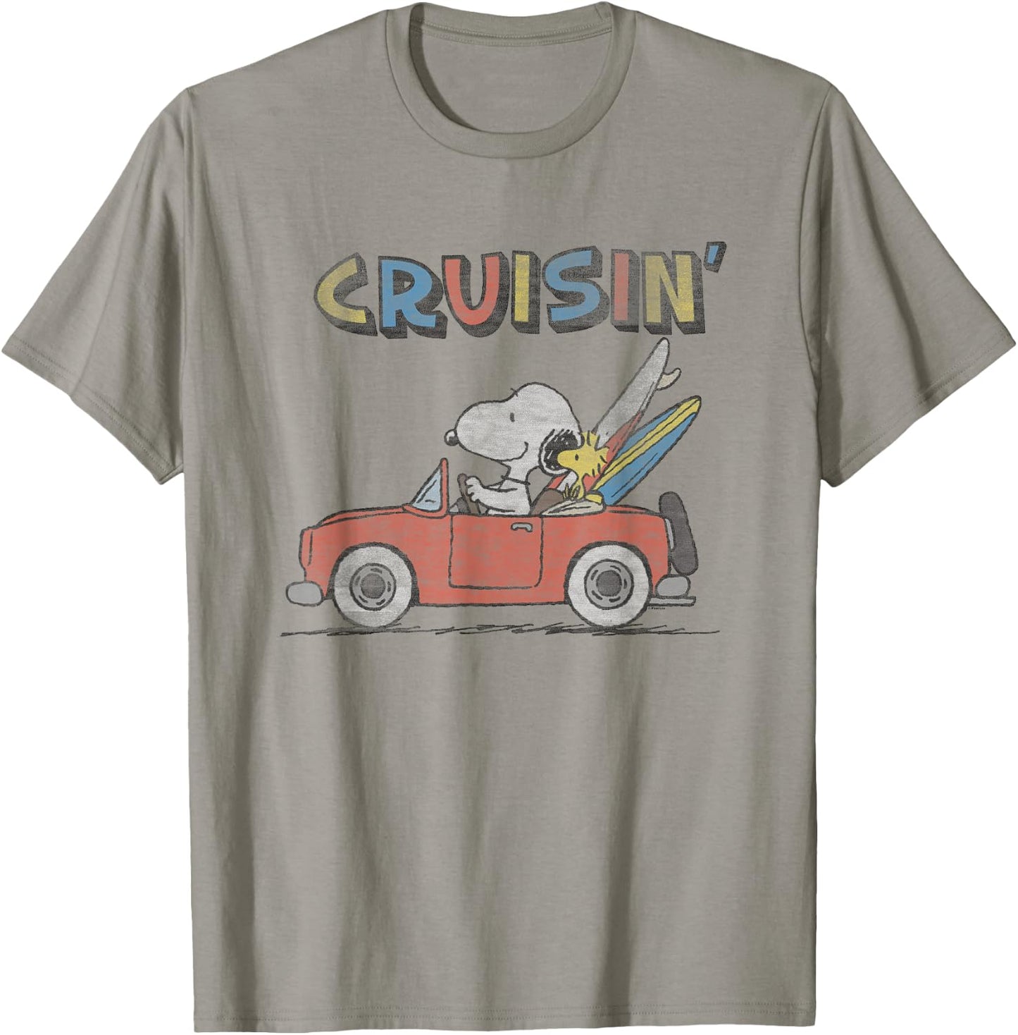 Peanuts Snoopy and Woodstock Cruisin' T-Shirt - T-Shirt | Sand