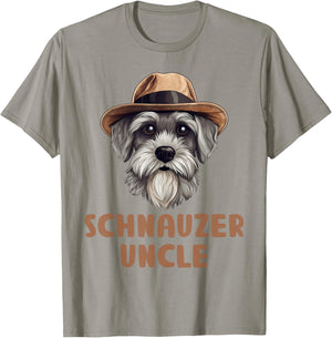 Cute Schnauzer Uncle Dog Lovers Gift Miniature Schnauzer Men Women Girls Kids T-Shirt - T-Shirt | Sand