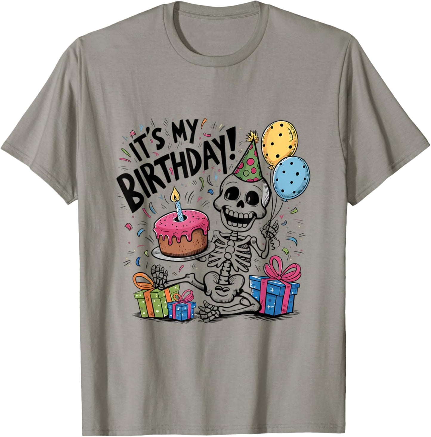 Birthday Boy Skeleton It's My Birthday Party T-Shirt - T-Shirt | Sand
