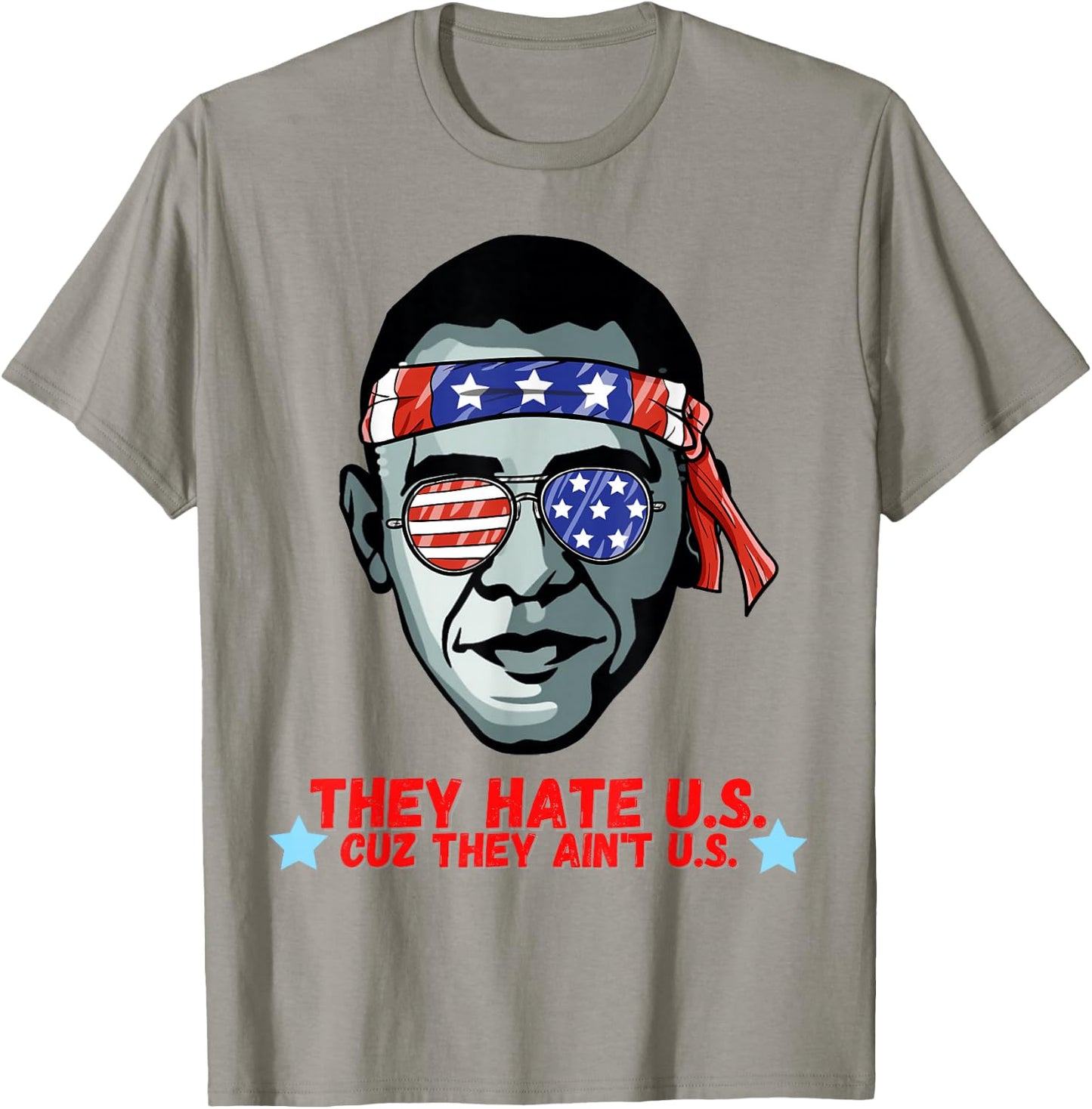 Funny Obama 4th of July Shirt for Adults Men Women T-Shirt - T-Shirt | Sand