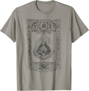 Sacred Heart of Jesus Christ Vintage Catholic Art Gifts INRI T-Shirt - T-Shirt | Sand