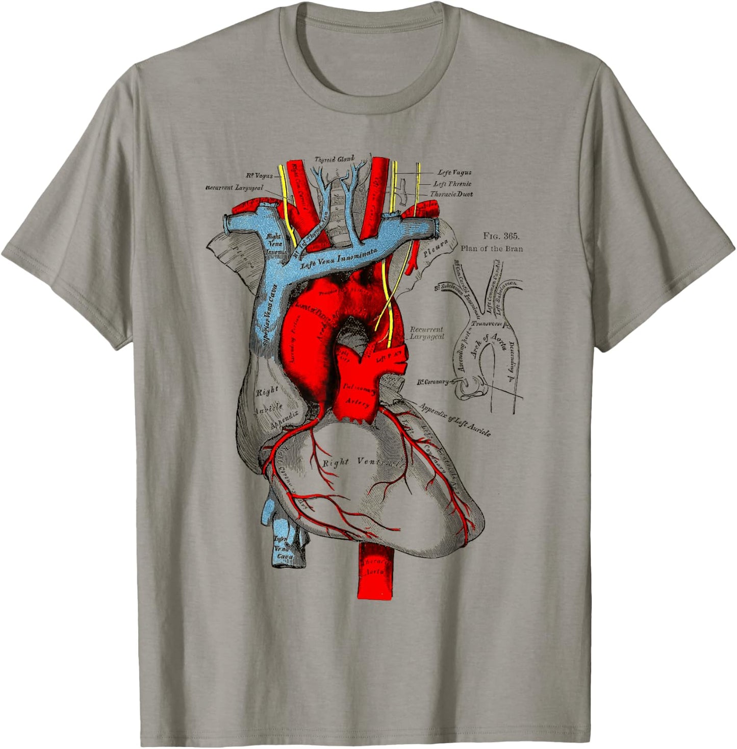 Vintage medical Human Heart Anatomy Illustration T-Shirt - T-Shirt | Sand