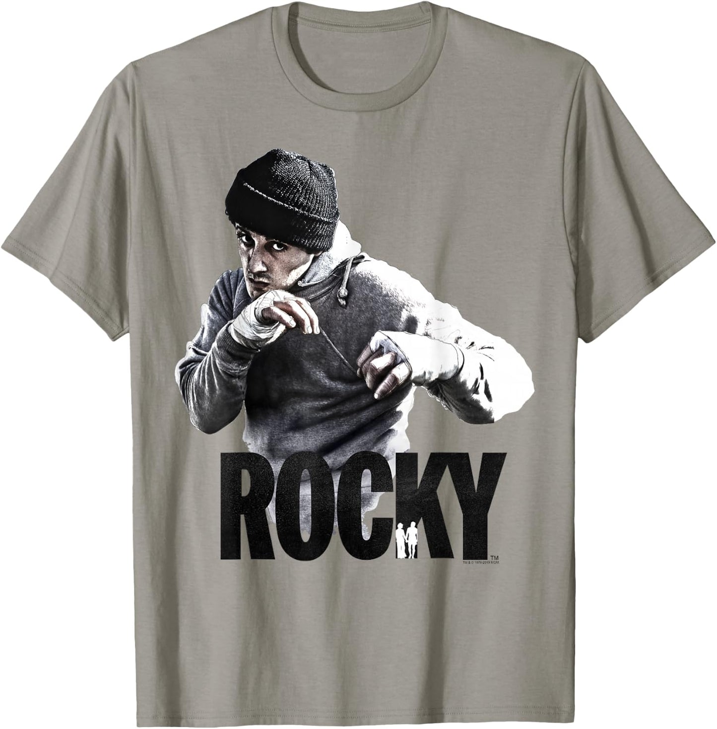 Rocky Shadow Boxing Portrait Logo T-Shirt - T-Shirt | Sand
