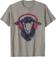 Sheep Headphone Animal Illustration Portrait Art Sheep T-Shirt - T-Shirt | Sand