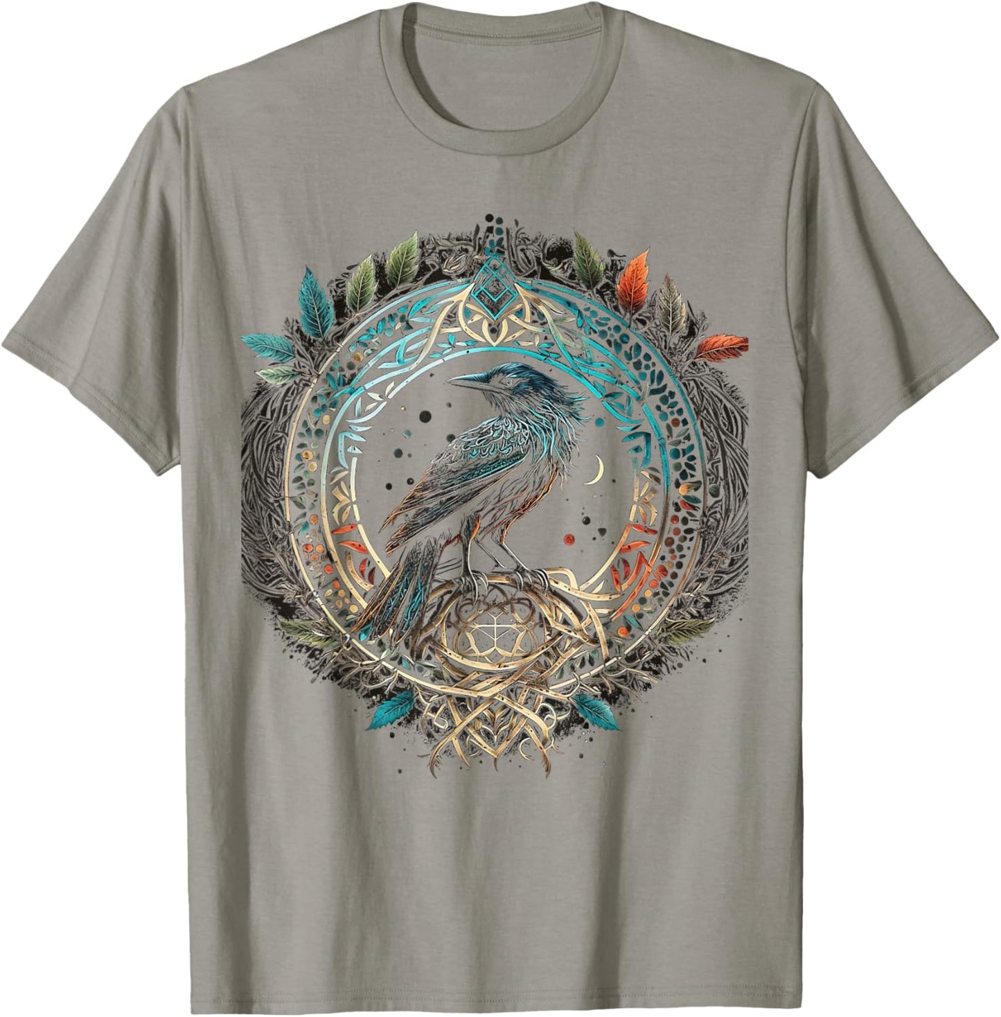 Odin's Bird Northman Valhalla Norse Mythology T-Shirt - T-Shirt | Sand