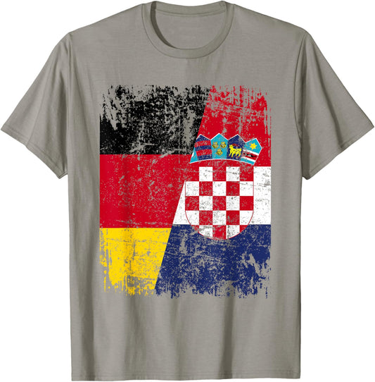 KROATIEN DEUTSCHLAND Flagge | Damen Herren Kinder | Kroatien T-Shirt - T-Shirt | Sand