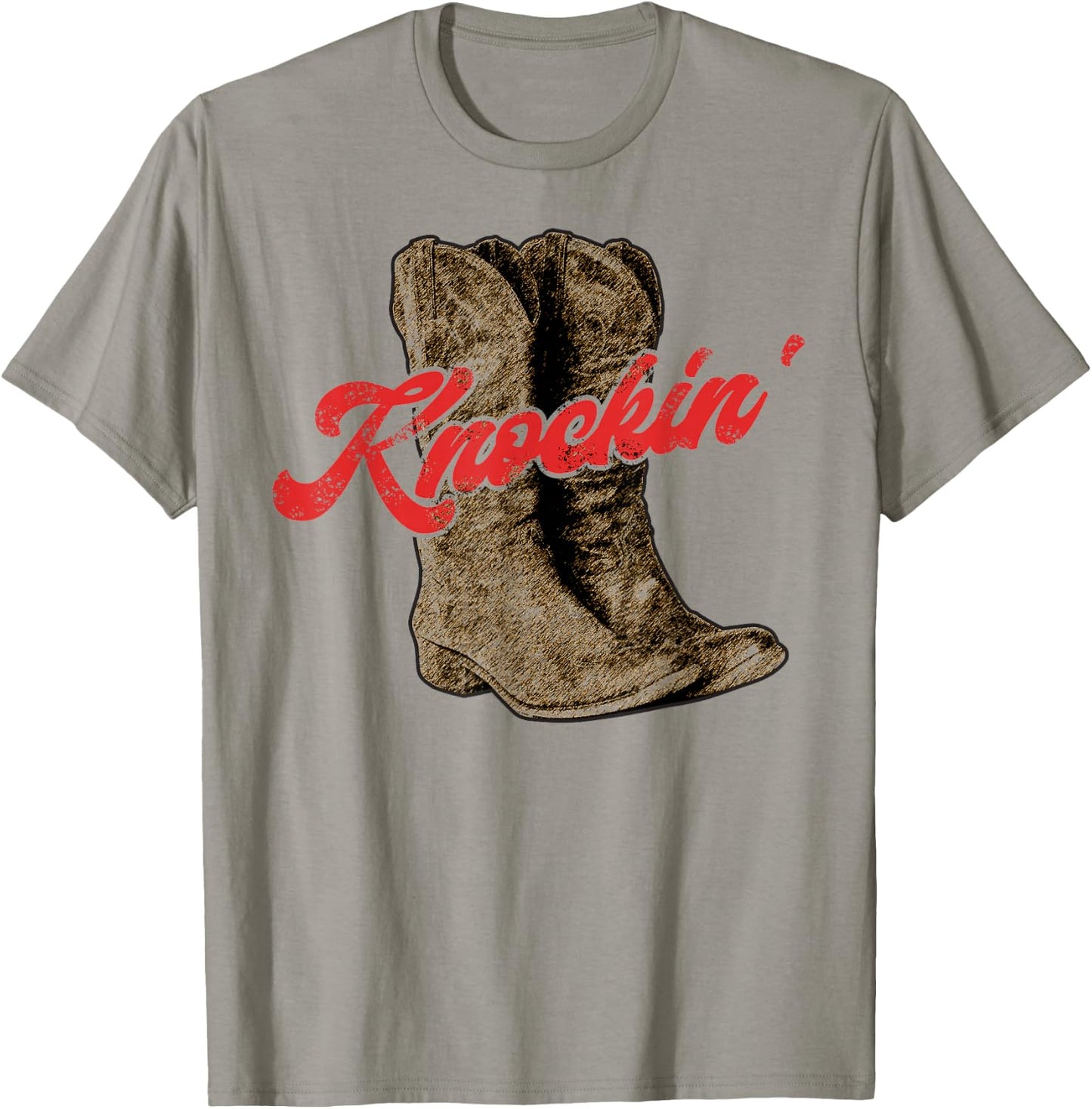 Knockin Boots Boot Cowboy Country Vintage Cowgirl T-Shirt - T-Shirt | Sand