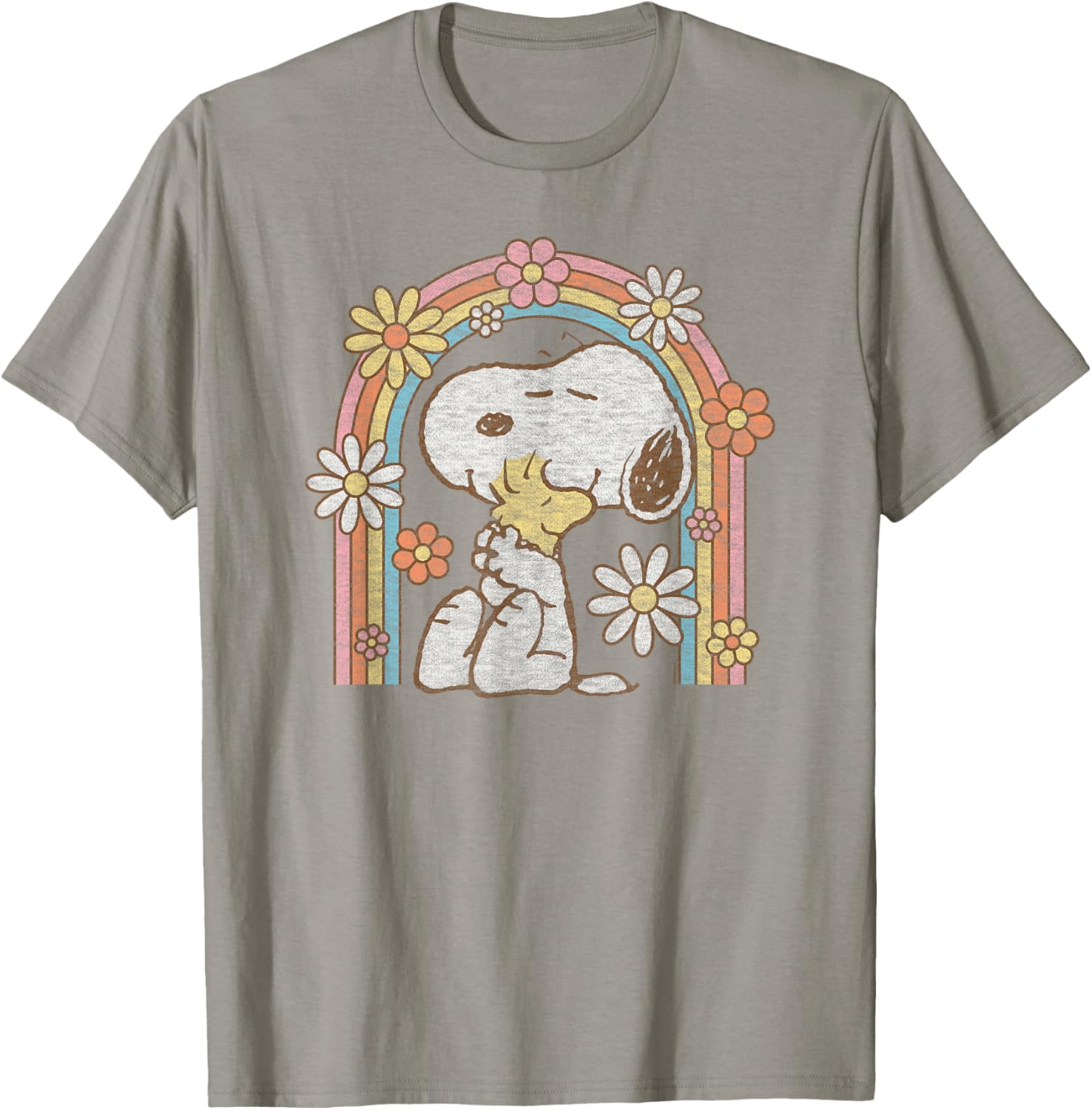 Peanuts Retro Flower Rainbow T-Shirt - T-Shirt | Sand