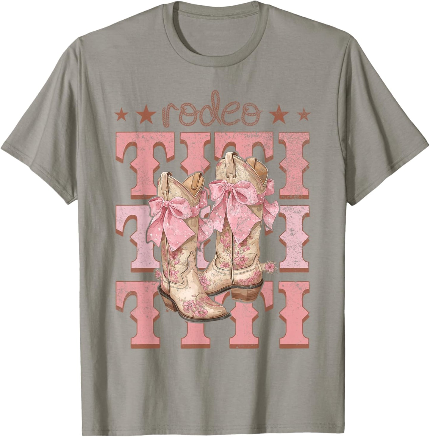 Rodeo Titi Pink Boots Coquette Cow-Girl Birthday Party T-Shirt - T-Shirt | Sand