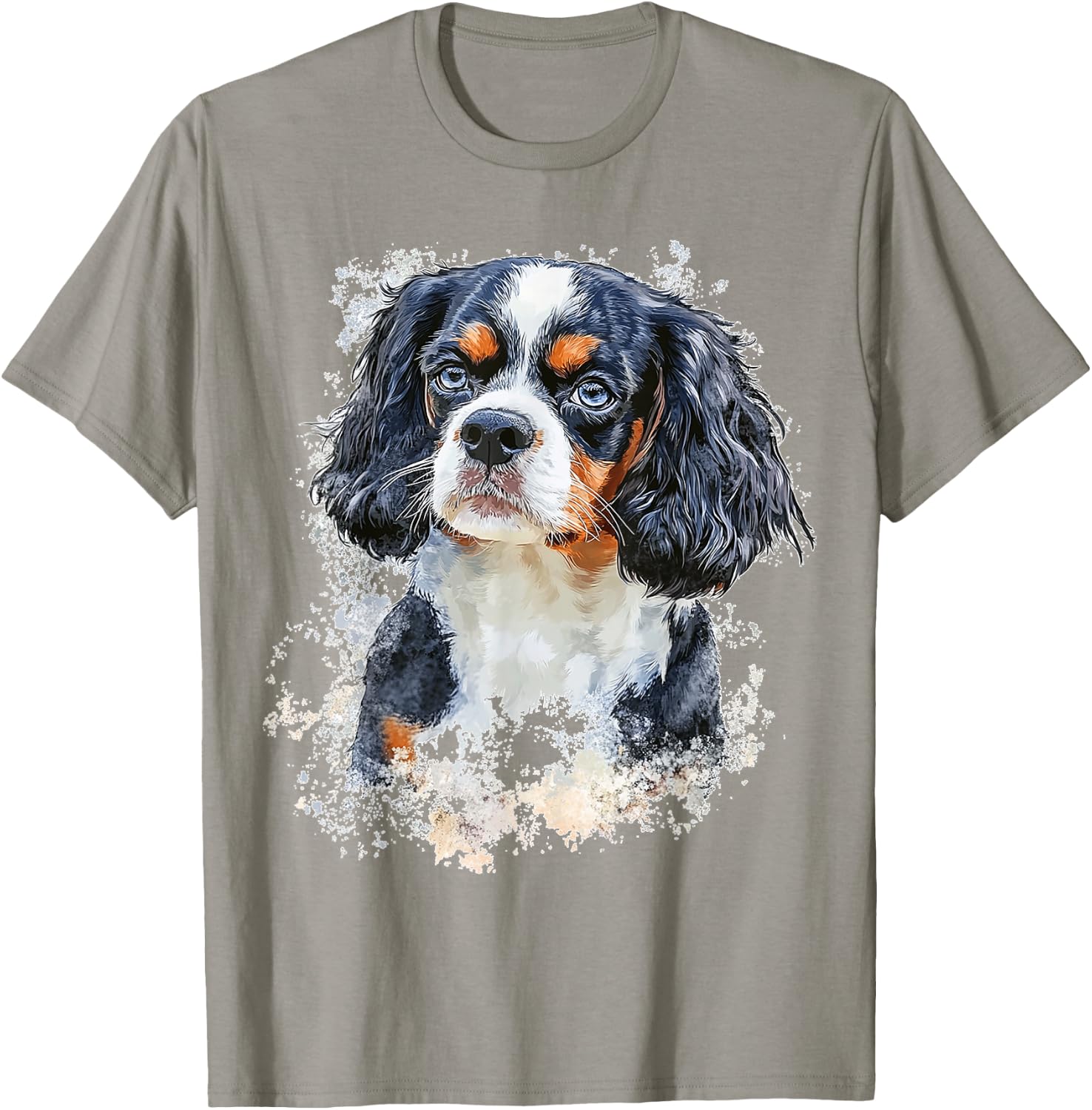 Cavalier King Charles Spaniel Dog Graphic Pet Illustration T-Shirt - T-Shirt | Sand