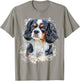 Cavalier King Charles Spaniel Dog Graphic Pet Illustration T-Shirt - T-Shirt | Sand