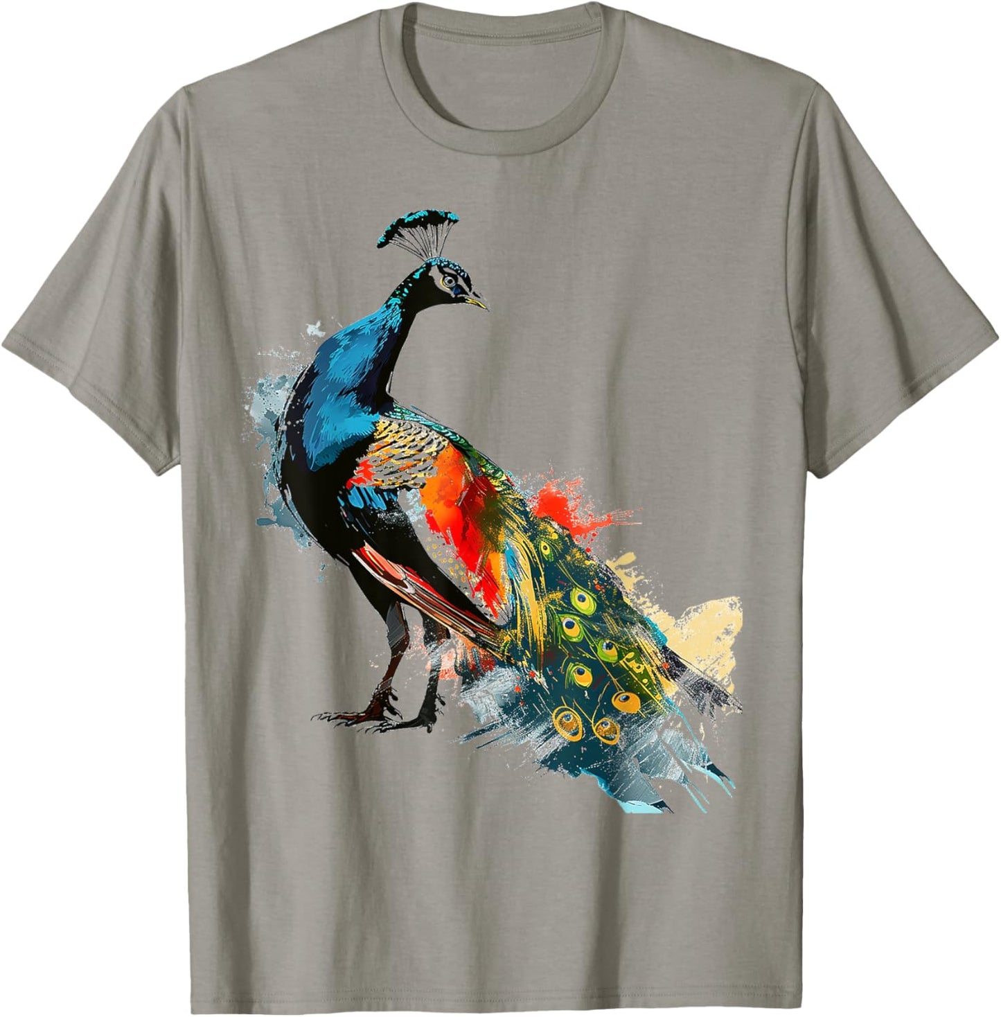 Peacock Painting Art Animal Colorful Graphic Peacock T-Shirt - T-Shirt | Sand