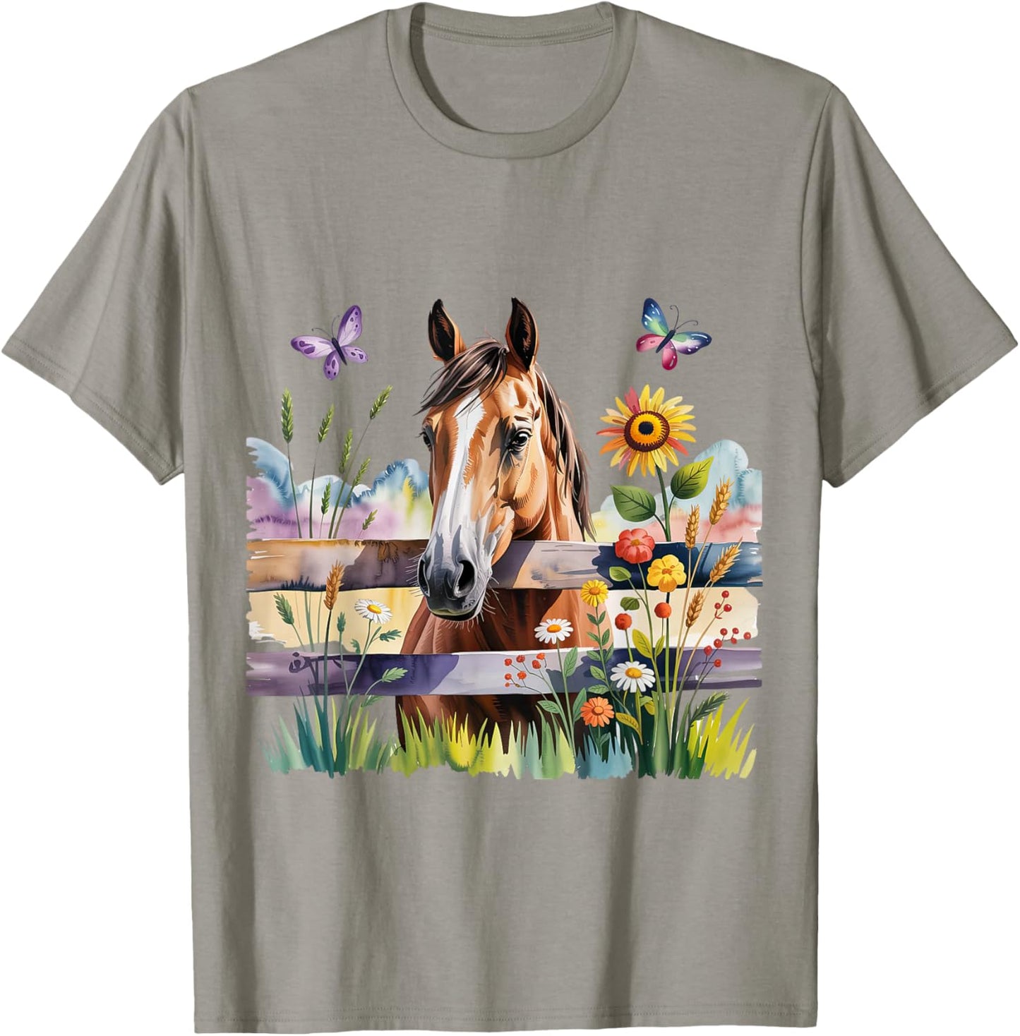 Süßes Pferde Motiv für Mädchen Stall und Reiten T-Shirt - T-Shirt | Sand