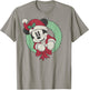 Disney Mickey Mouse Christmas Wreath Santa Hat Portrait T-Shirt - T-Shirt | Sand